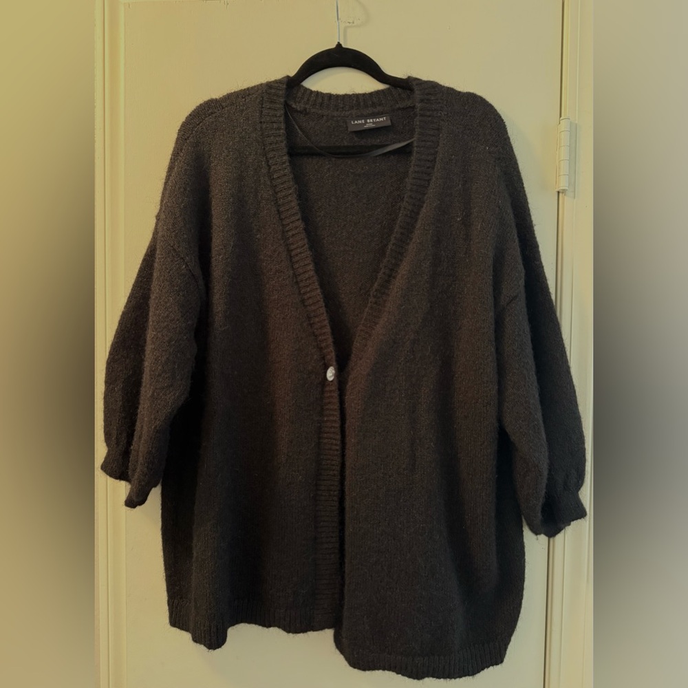 Lane Bryant Black Cardigan 3/4 Sleeve Sweater